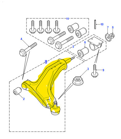 FRONT LEFT SUSPENSION ARM RBJ500690G
