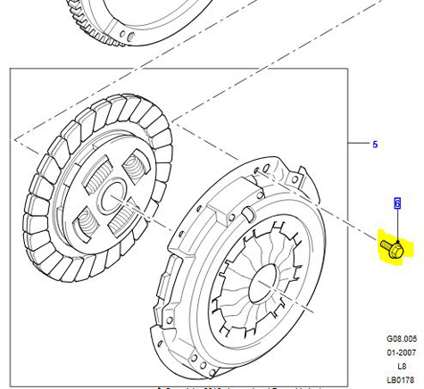 BOLT M8 X 13 CLUTCH COVER URC000030