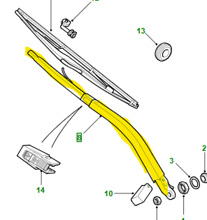REAR WIPER ARM DKB500310PMD